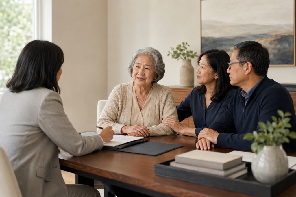 Family meeting with an attorney for probate guidance